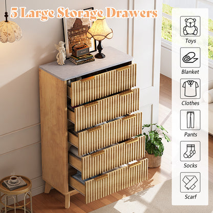 Cropredy 5-Drawers Dresser - Natural Oak