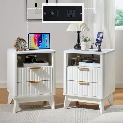 Cropredy Nightstands - Pair / White