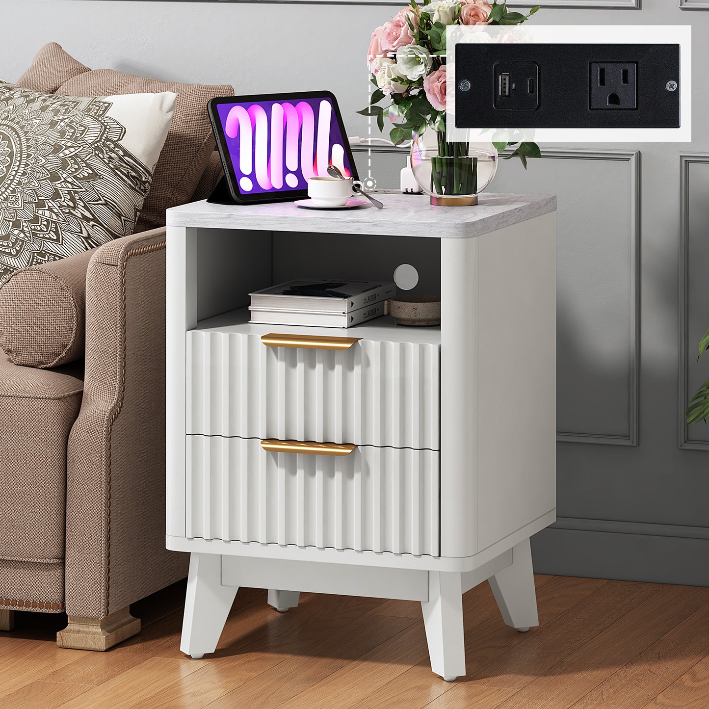 Cropredy Nightstands - Single / White