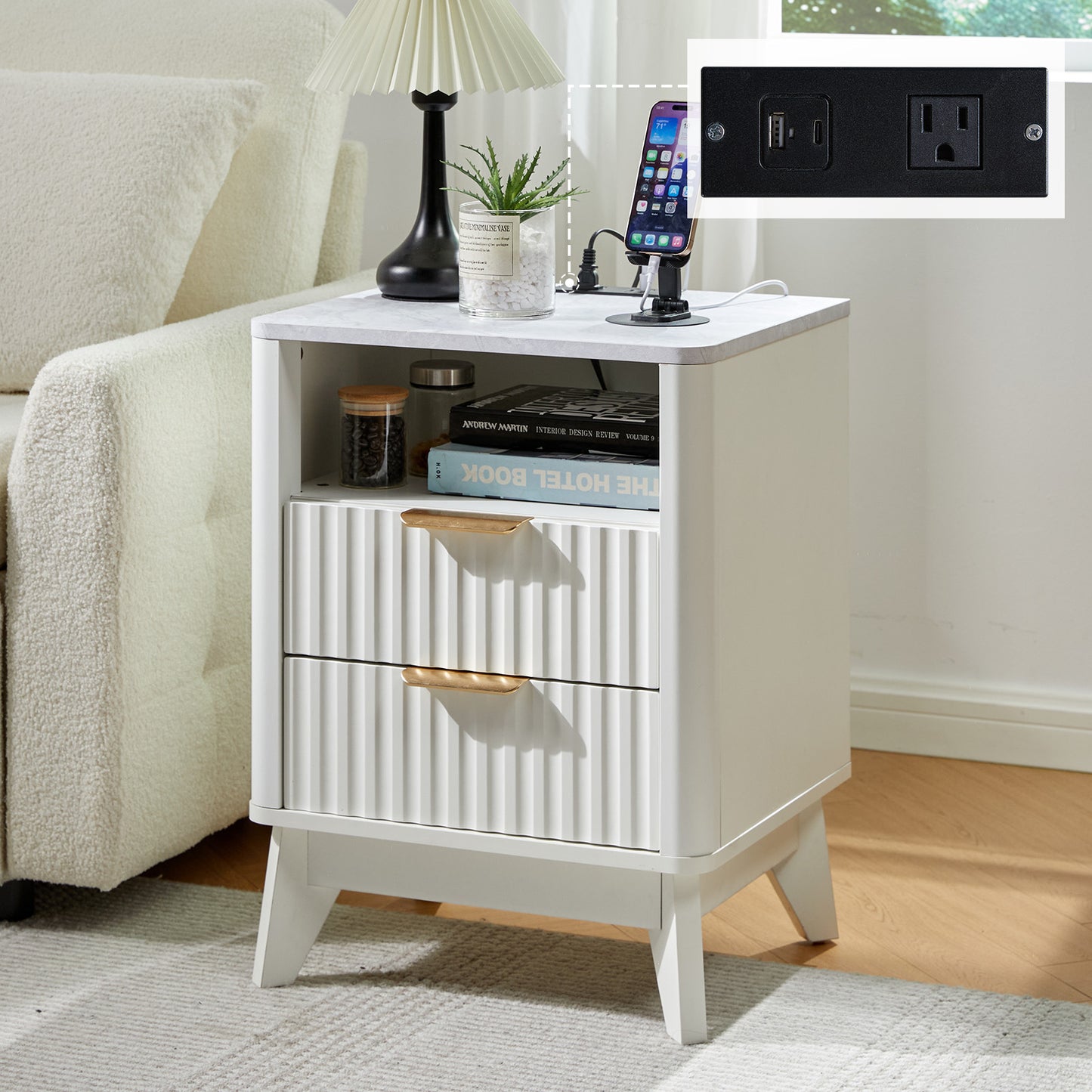 Cropredy Nightstands - Single / White