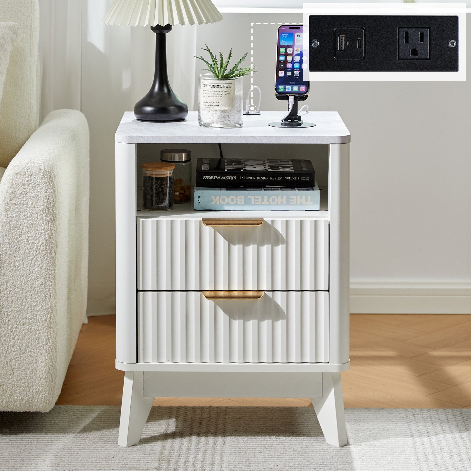 Cropredy Nightstands - Single / White