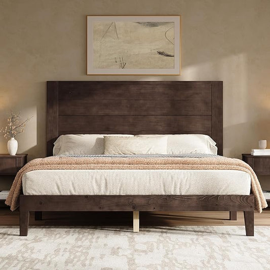 Fremont Wood Platform Bed-Full-Dark Walnut