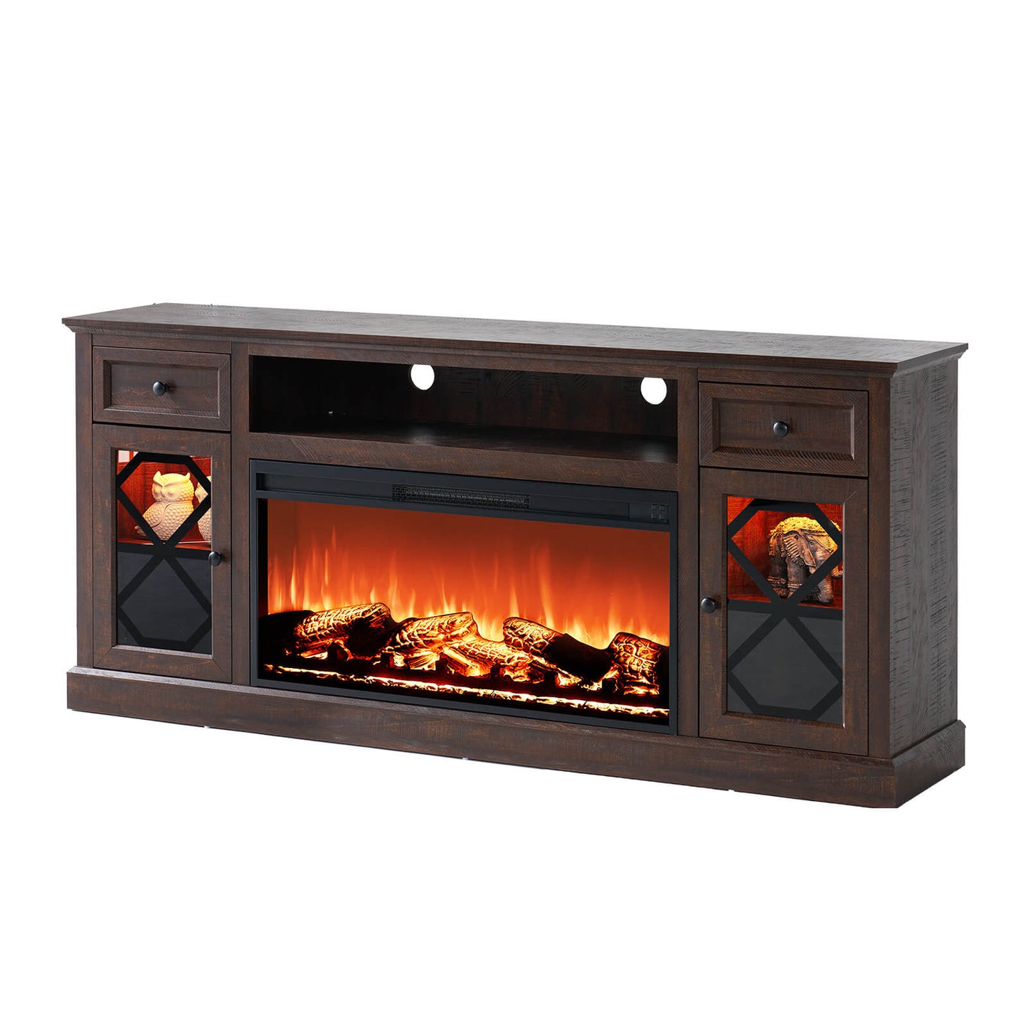 Liviana 70" Fireplace TV Stand - Espresso