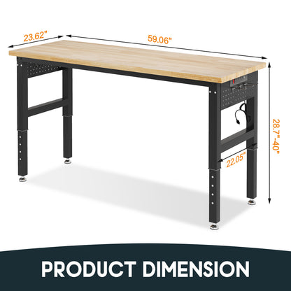 Plank 60-Inch Adjustable Heavy-Duty Workbench