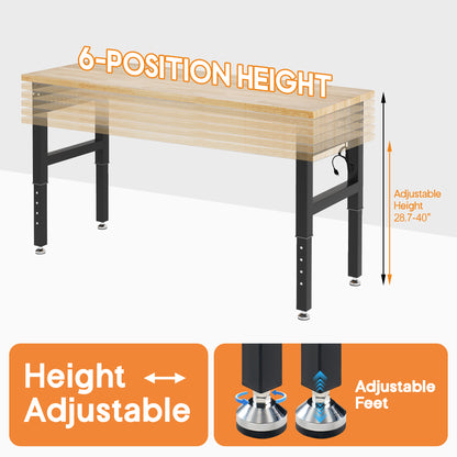 Plank 60-Inch Adjustable Heavy-Duty Workbench
