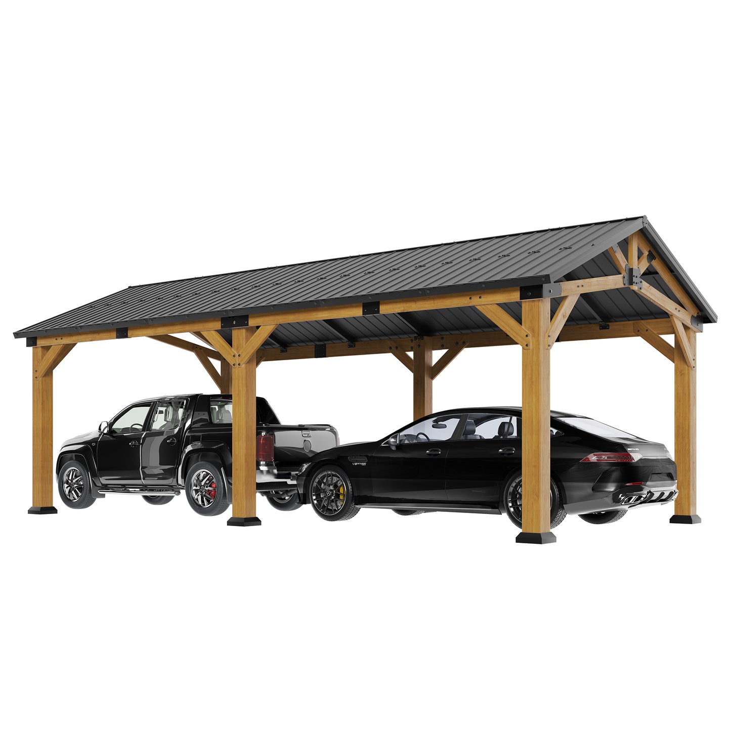 Cedar Wood Gazebo with Sloped Roof Amerlife 12X24X9.5 FT 