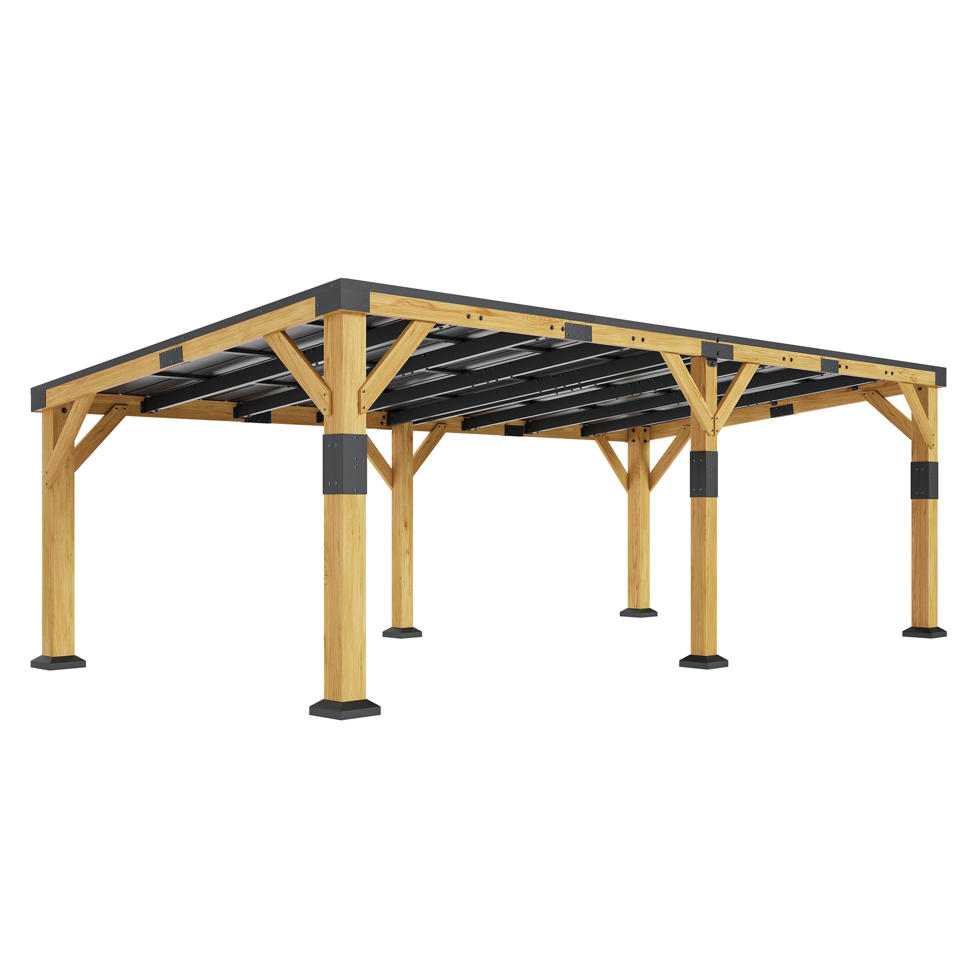 Cedar Wood Gazebo with Sloped Roof Amerlife 12x24x8.2 FT 