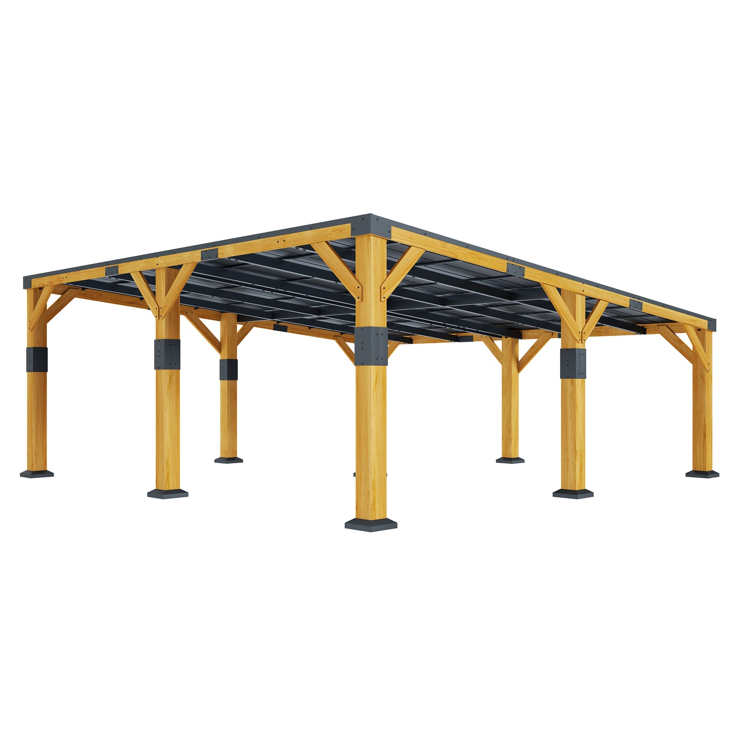 Cedar Wood Gazebo with Sloped Roof Amerlife 20x20x9.2 FT 