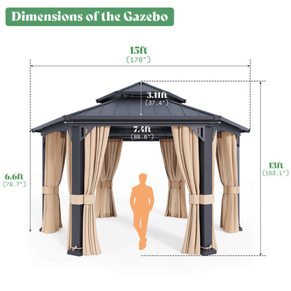 Ironwill Hexagon Metal Gazebo Amerlife