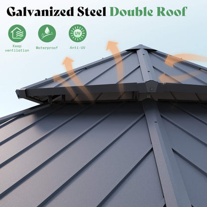 Ironwill Hexagon Metal Gazebo Amerlife