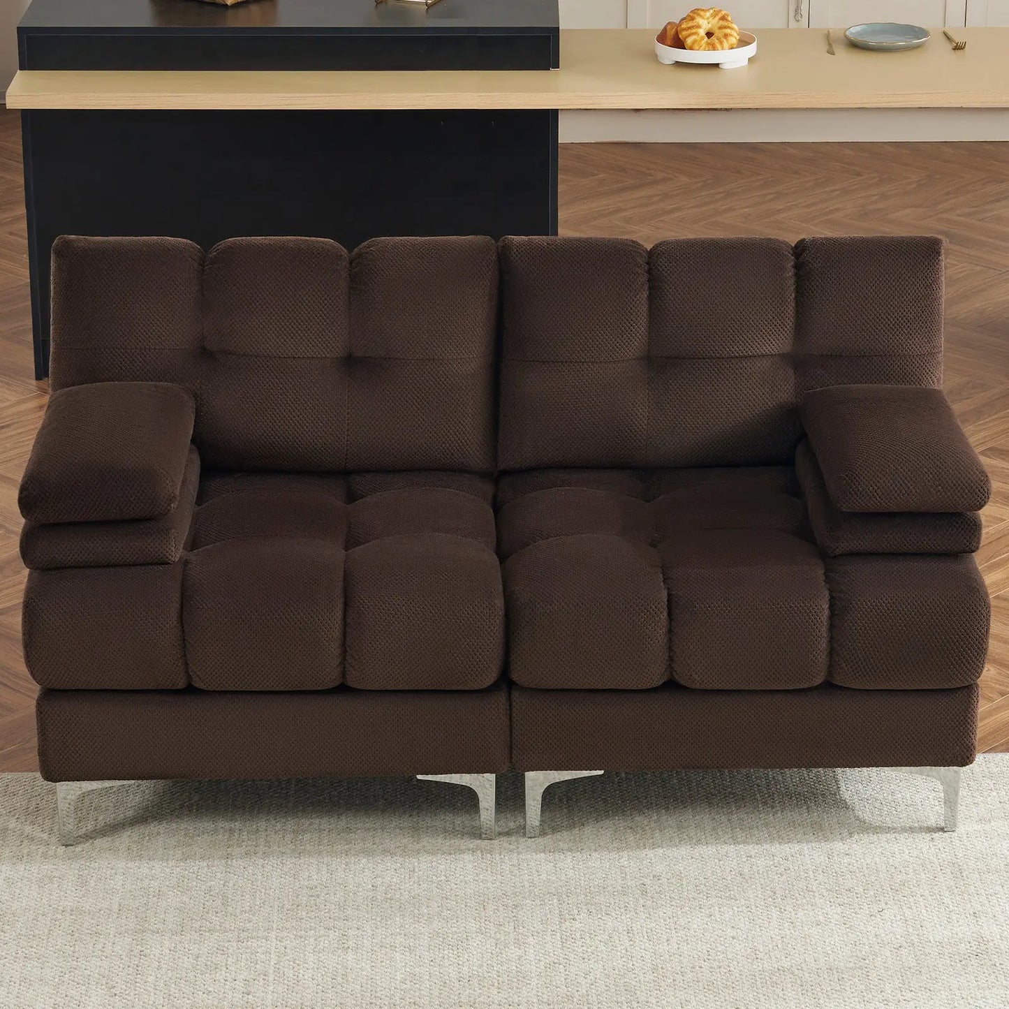 67''-4 Seats with Chaise / Brown