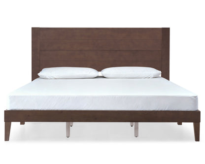 Fremont Wood Platform Bed Full size Dark Walnut