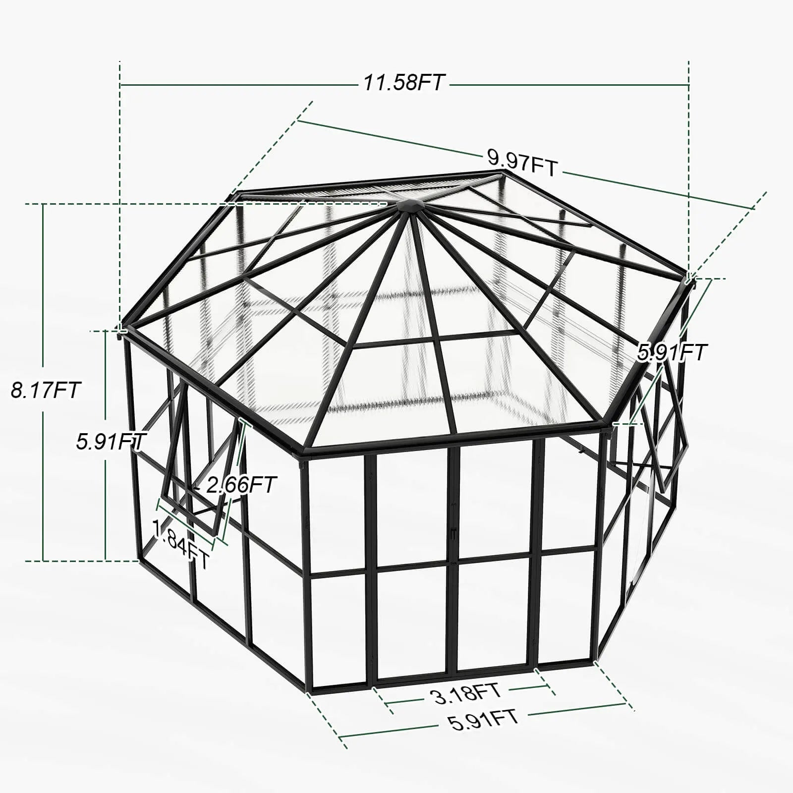 Outdoor-Hexas Greenhouse-YPG305-Amerlife 