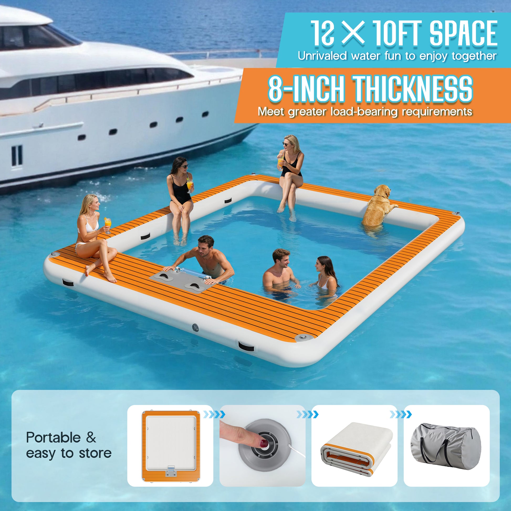 Prep Inflatable Sea Pool Platform -10x12FT