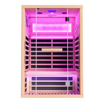 Low EMF Infrared Saunas for Home Amerlife 2-Person 47.2*x34.2*x70.9 Inch 