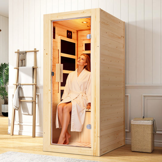 Low EMF Infrared Saunas for Home Amerlife 1-Person 27.2*31.8*60.2 Inch