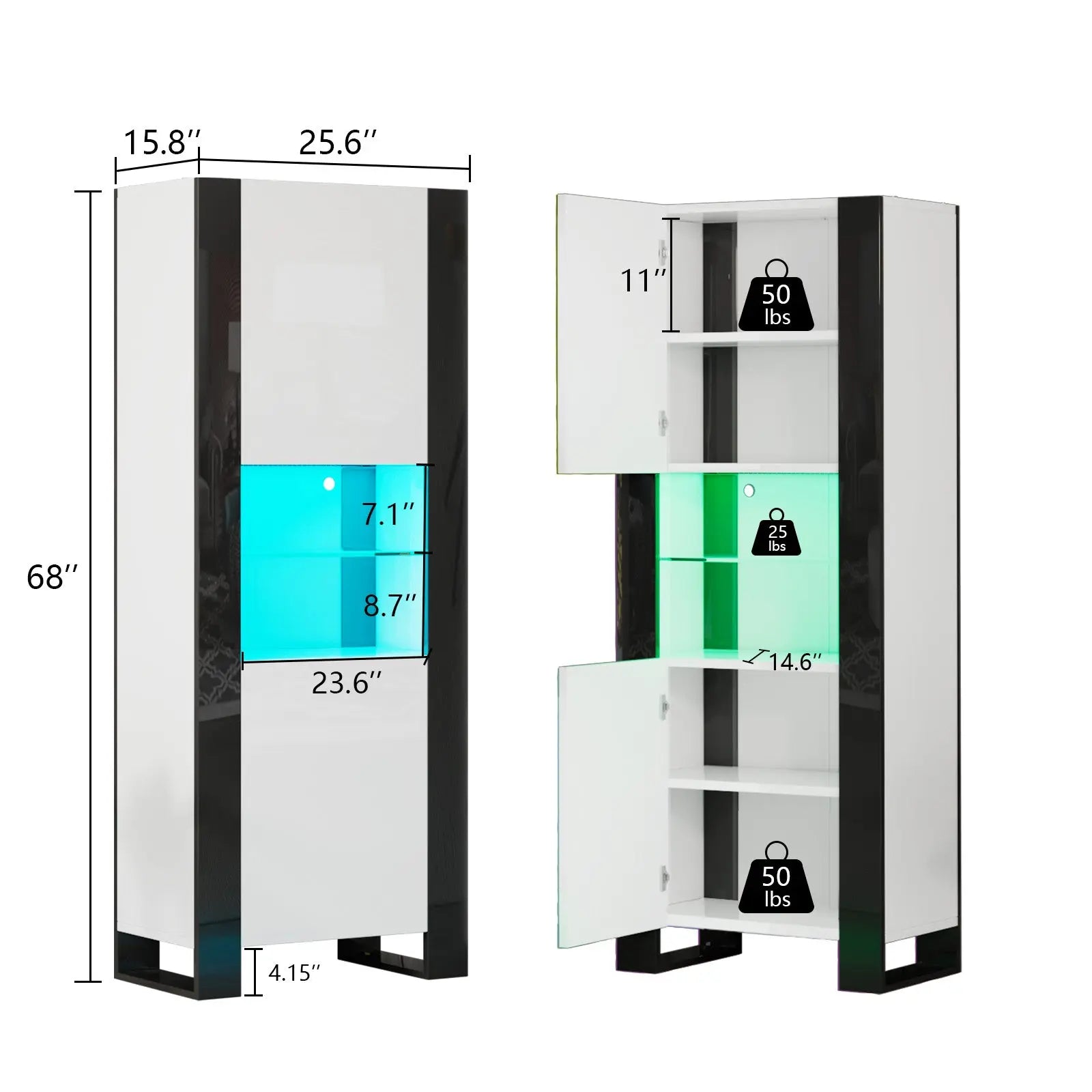 CCT029 Ion LED Bookcase White