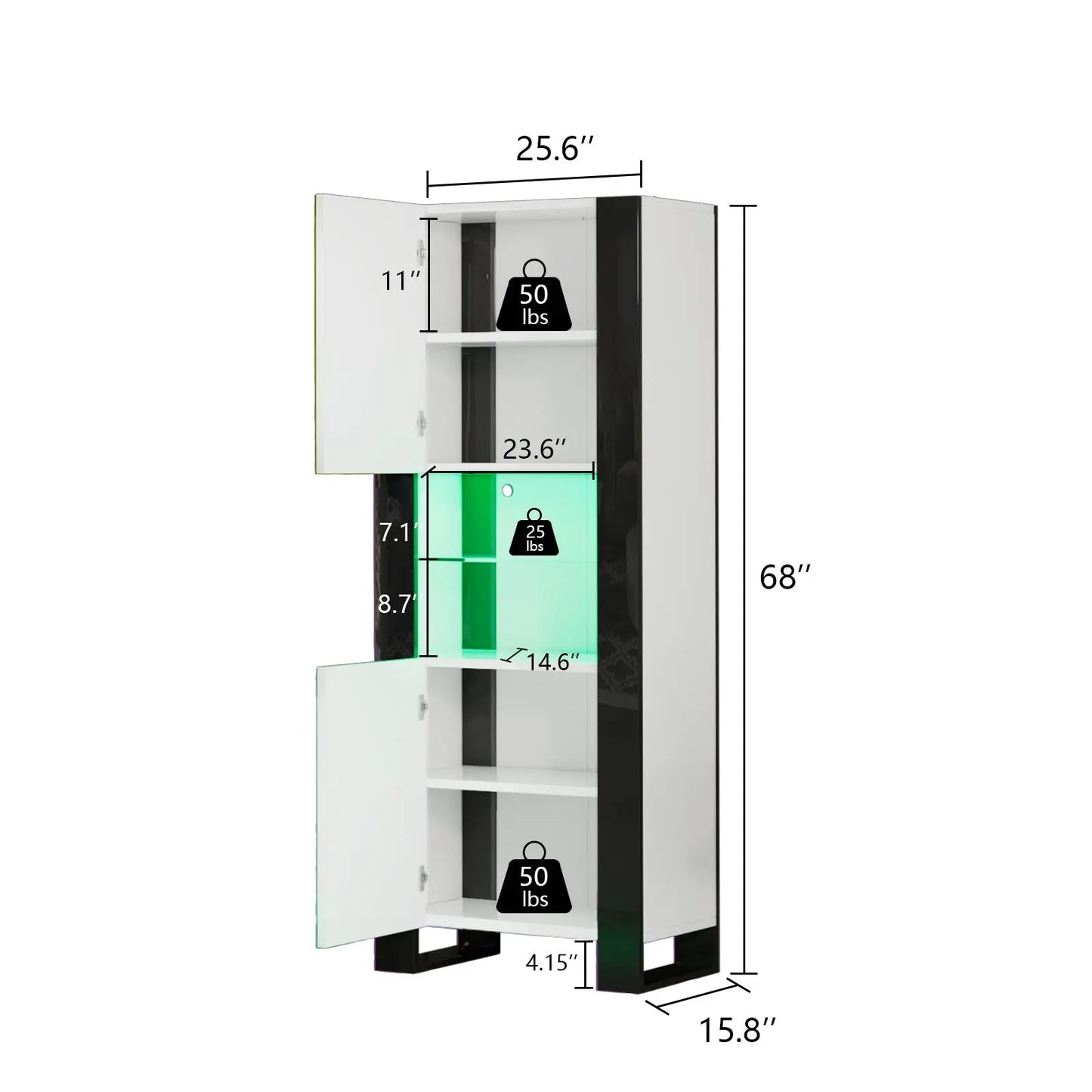 CCT029 Ion LED Bookcase White