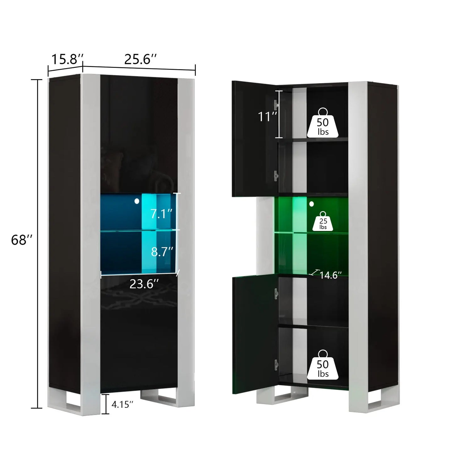 CCT029 Ion LED Bookcase Black