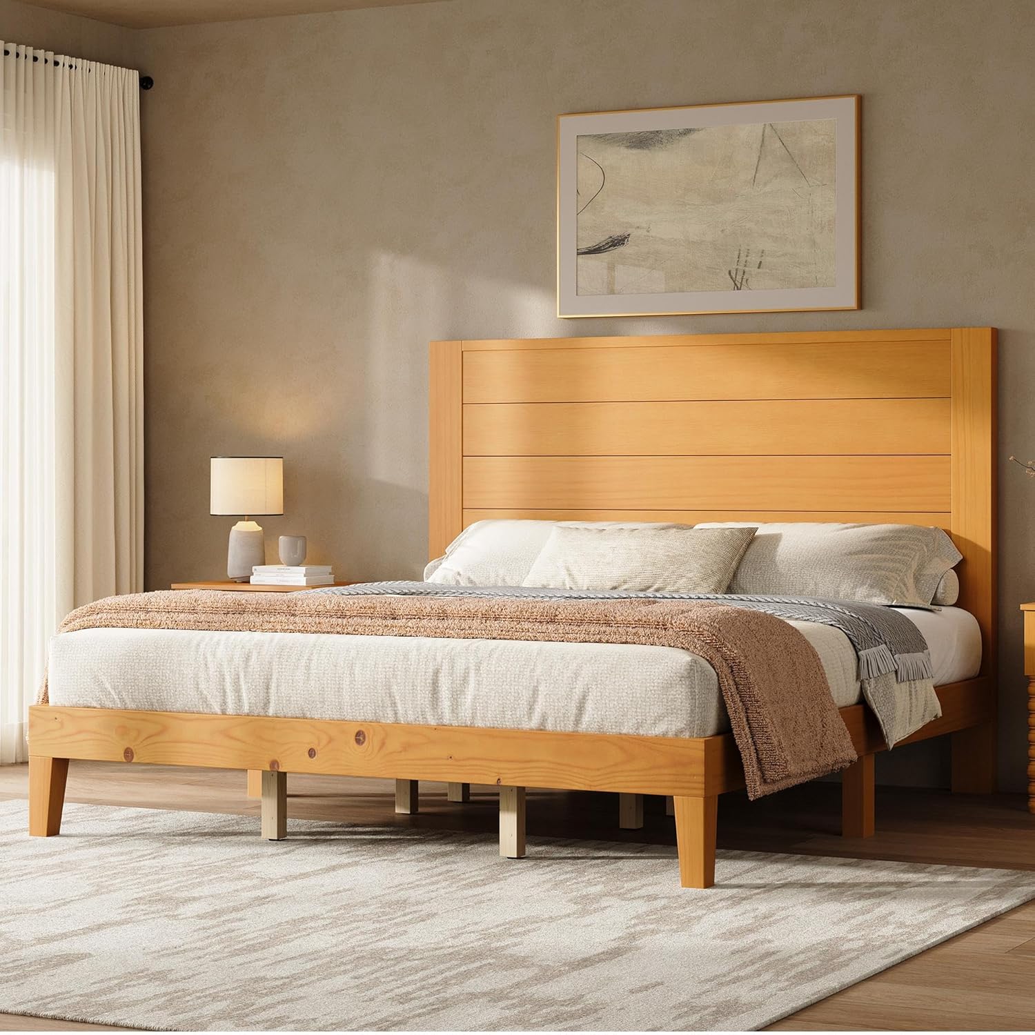 Fremont Wood Platform Bed King size Natural