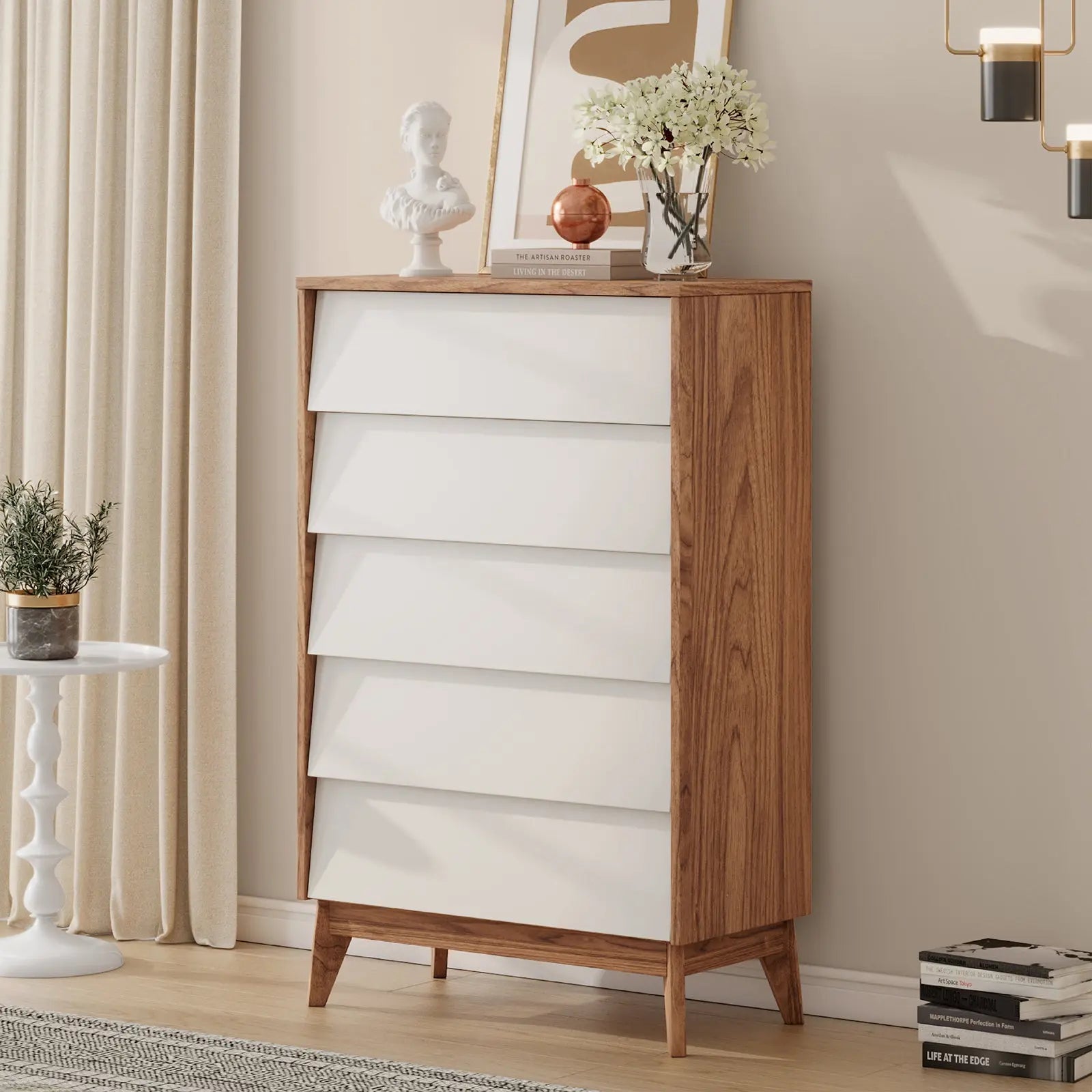 Amerlife Linton 5 Drawers Dresser for Bedroom, Modern Tall Dresser Chest of Drawers Handle Free, Storage Organizer Dresser, Wood Dresser for Bedroom, Amerlife Linton 5 Drawers Dresser for Bedroom, Modern Tall Dresser Chest of Drawers Handle Free, Storage Organizer Dresser, Wood Dresser for Bedroom,