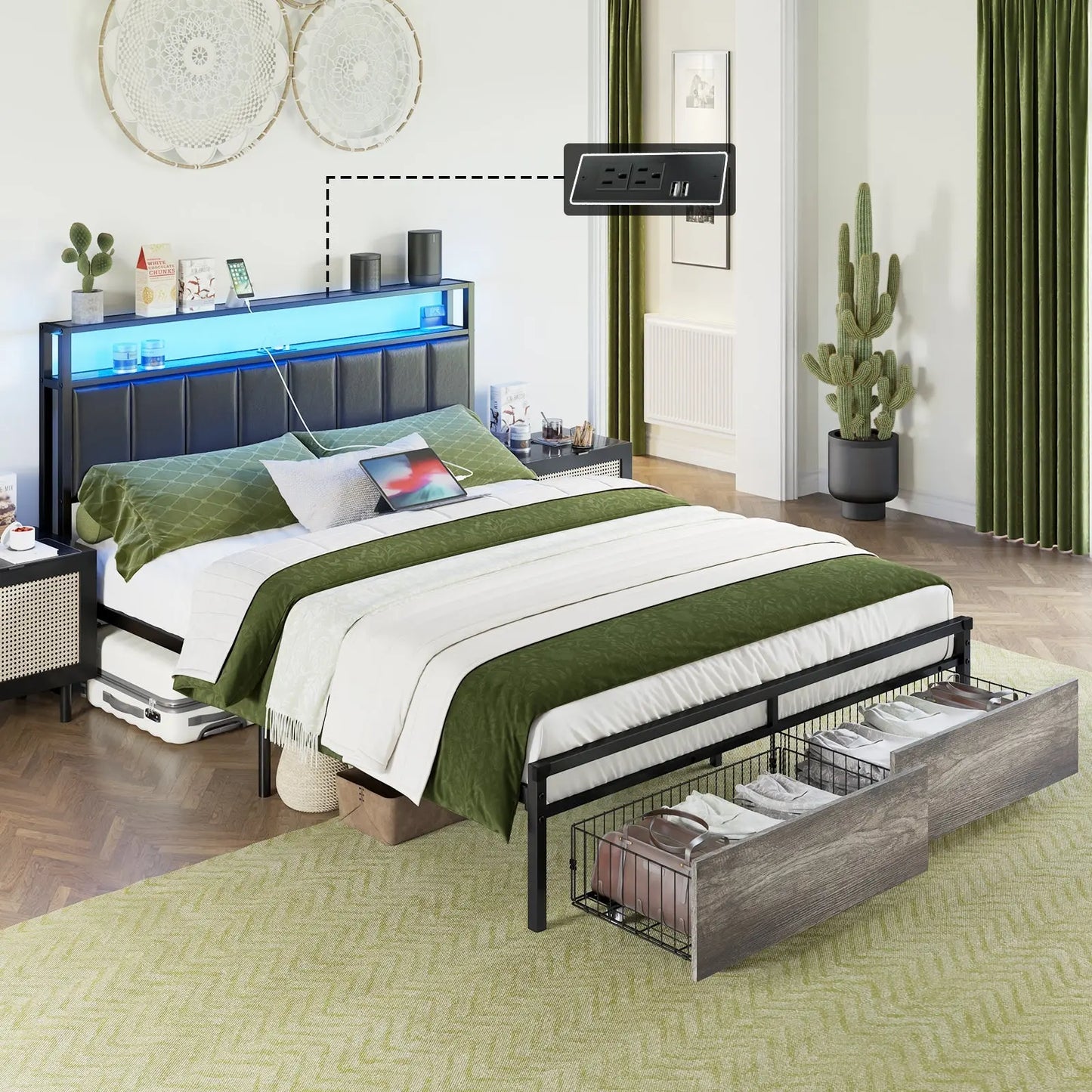 Martinez King Storage Bed