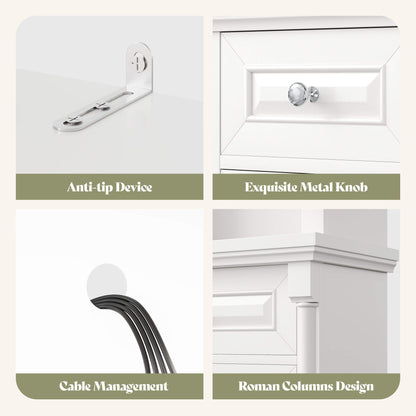 Cortina Rustic Wall Unit Entertainment Center Amerlife White