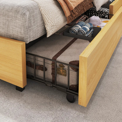 Merritt Wooden Storage Bed Frame -Queen / Maple