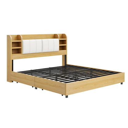 Merritt Wooden Storage Bed Frame -King / Maple