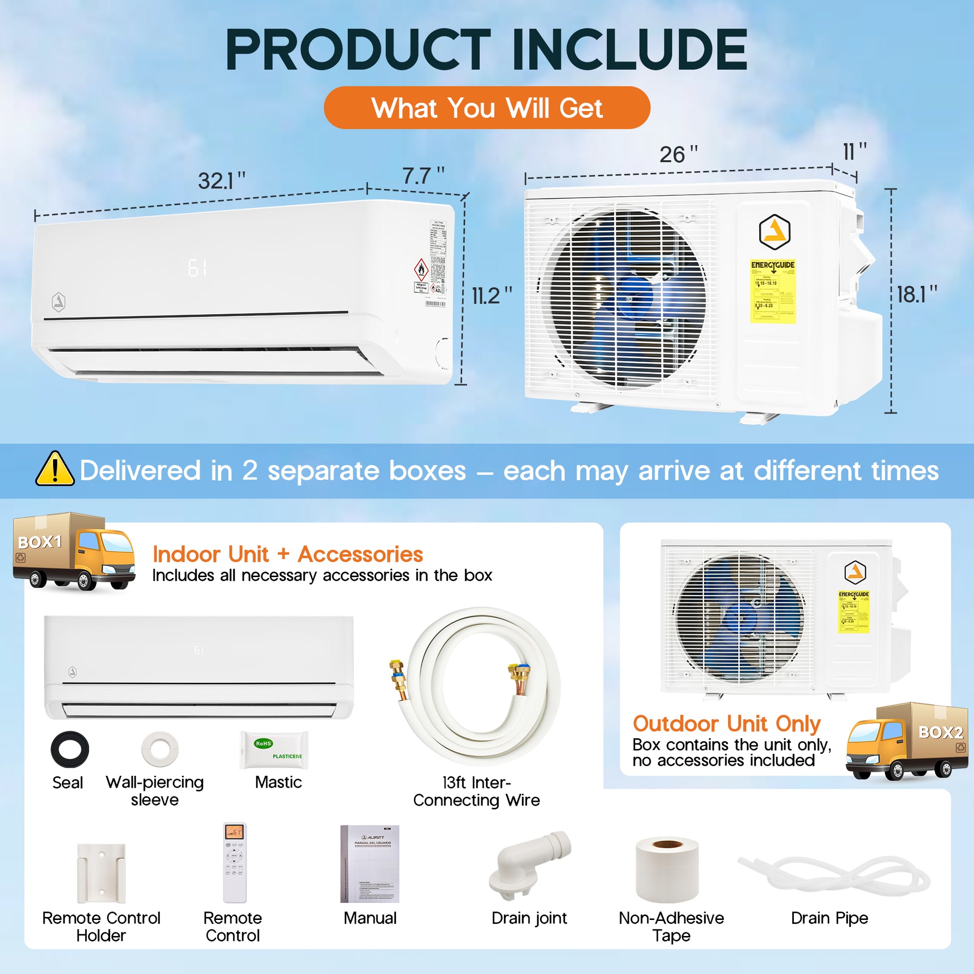 DIY Mini Split AC System Amerlife 220V