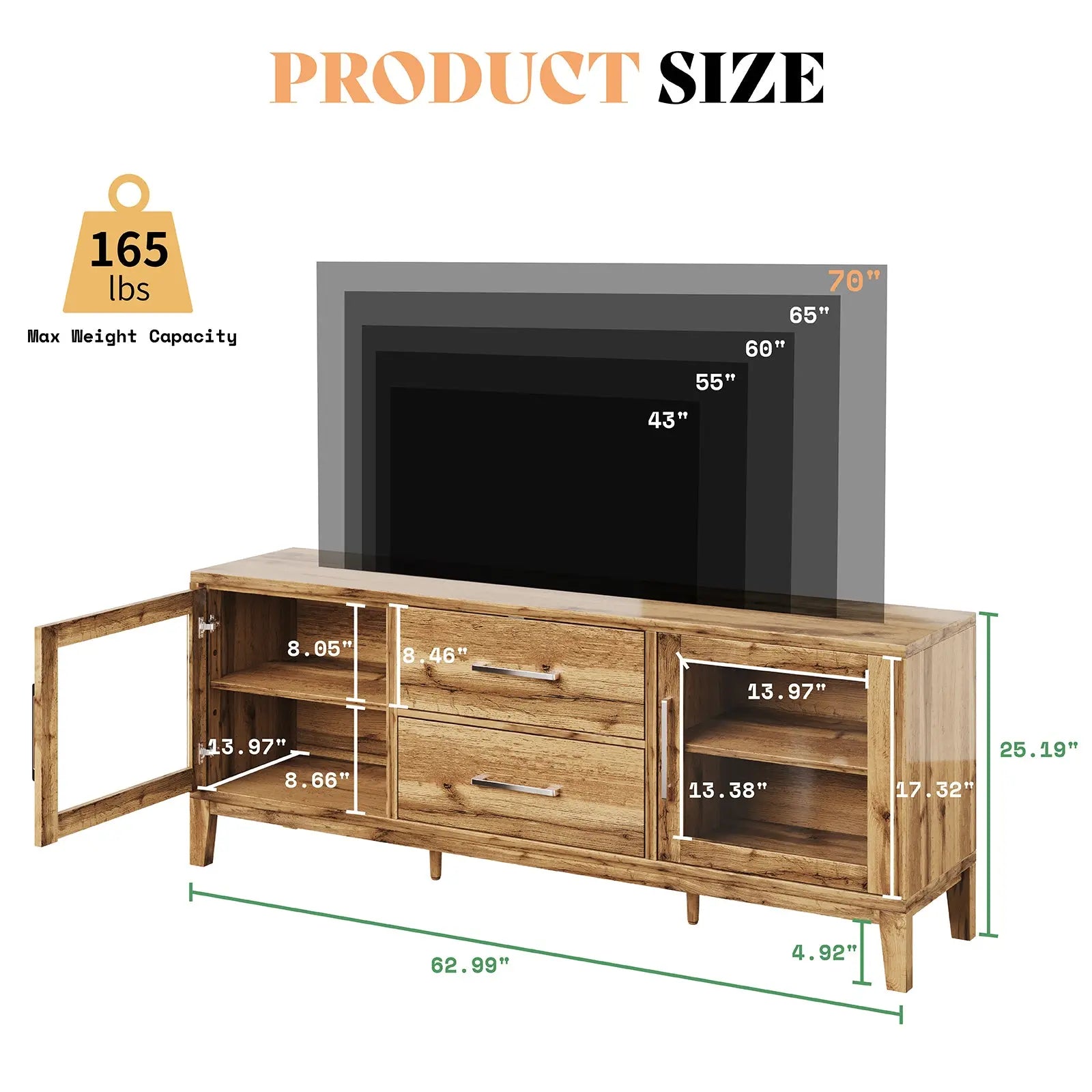 Wooden tv stand for 43 inch tv online