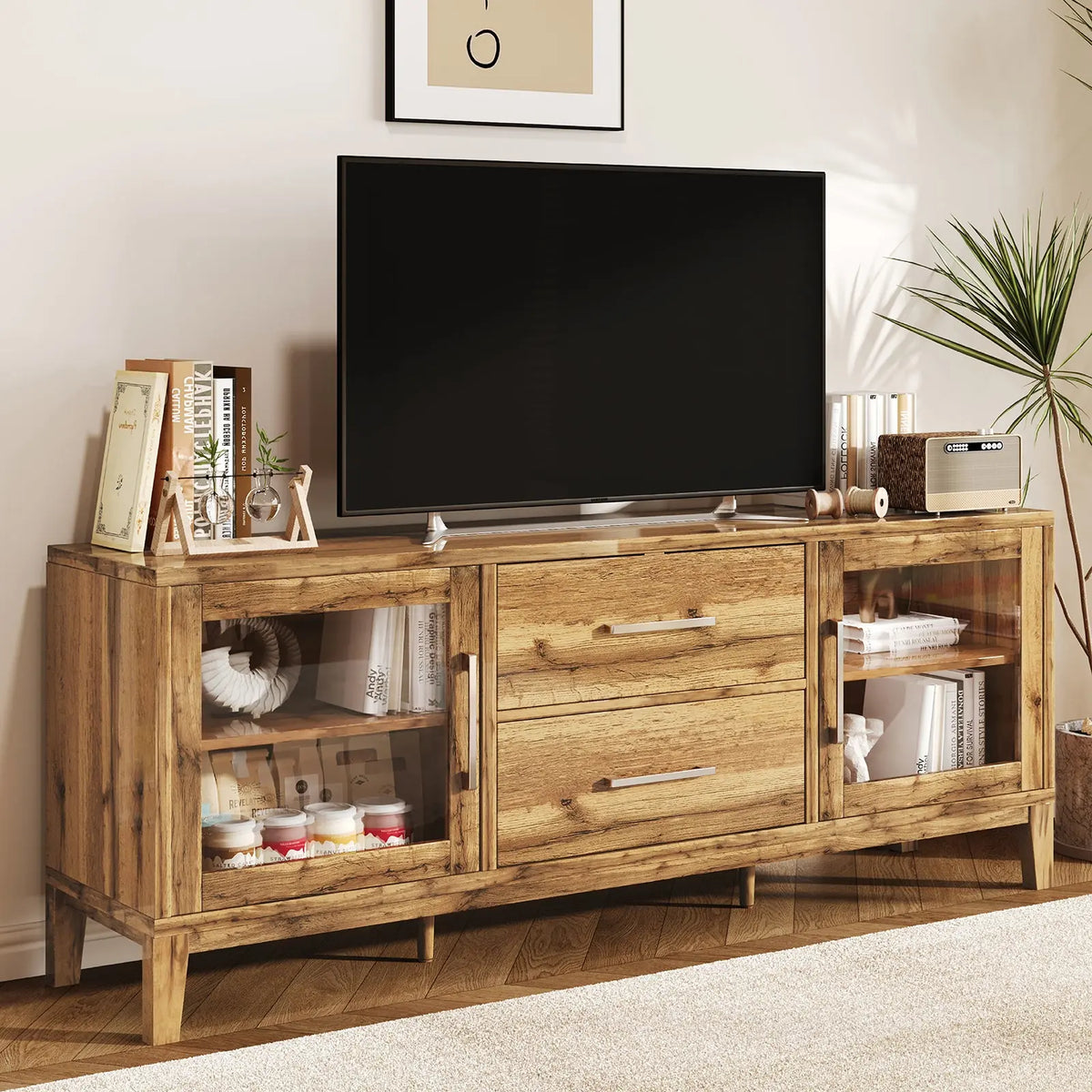 Rustic Style Tv Units Rustic Style Entertainment Center Whicket Fireplace TV Stand 63