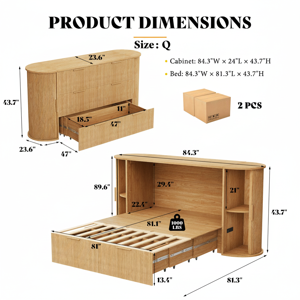 Fluturo Storage Murphy Bed