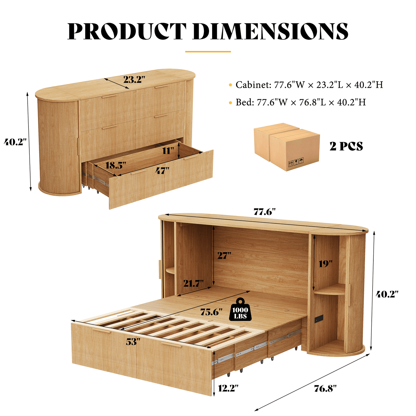 Fluturo Storage Murphy Bed