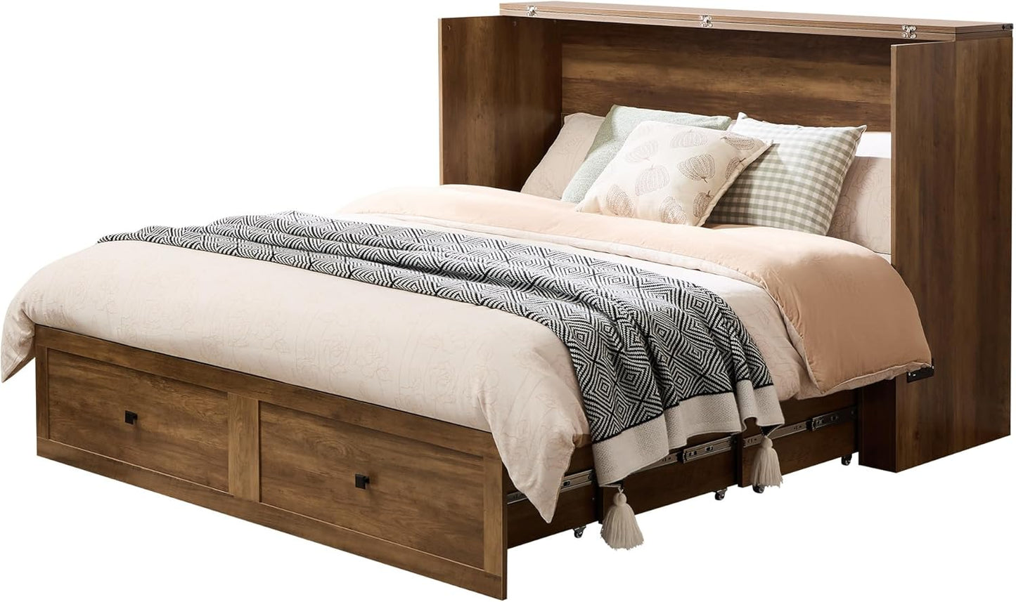Colton Foldable Murphy Bed Amerlife Queen / Barnwood