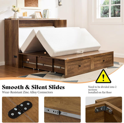 Colton Foldable Murphy Bed Amerlife Queen / Barnwood