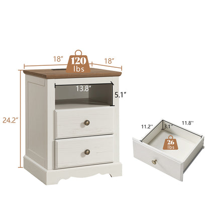 Erebus Nightstands - Pair / Antique White