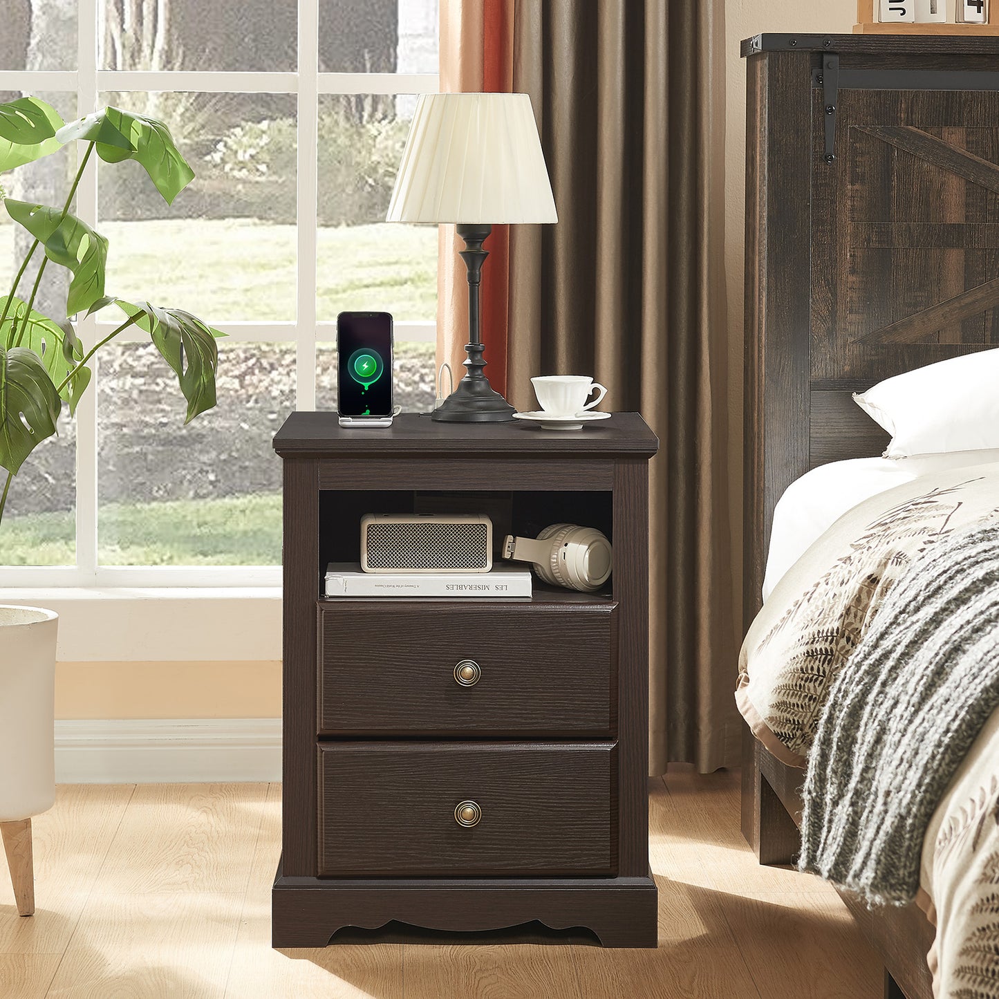 Erebus Nightstands - Pair / Espresso