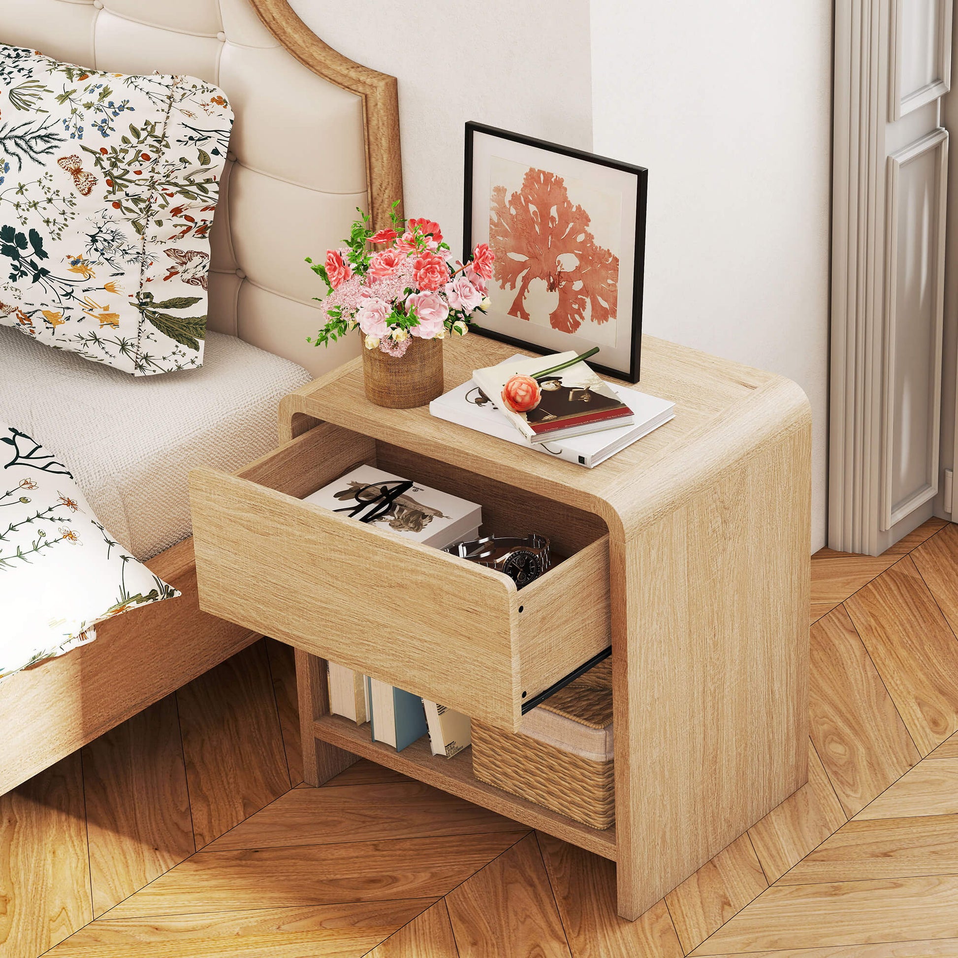 Orbia Nightstand Set with Drawer - Light_Oak