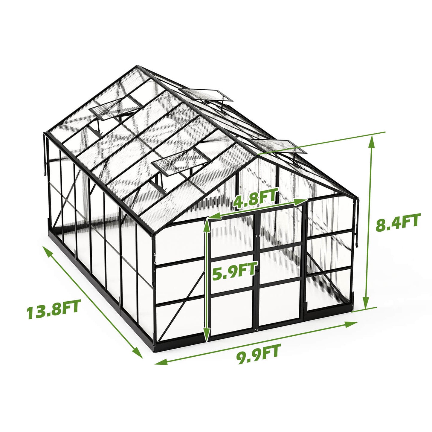 Hulky Greenhouse - AmerlifeOutdoor-Hulky Greenhouse 10x14-YPG206-Amerlife