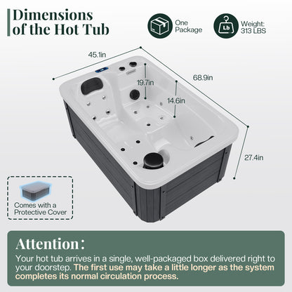 Plug & Play Outdoor Hot Tub Amerlife 2-Person 