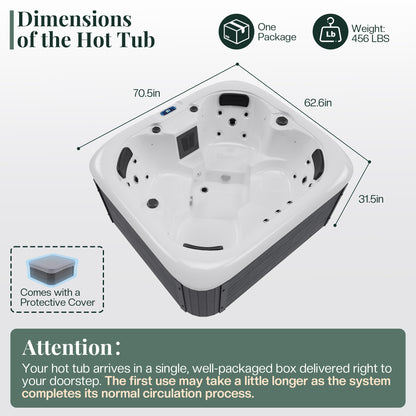 Plug & Play Outdoor Hot Tub Amerlife 4-Person 