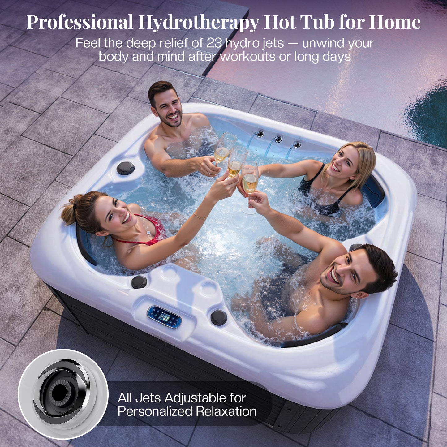 Plug & Play Outdoor Hot Tub Amerlife 4-Person 