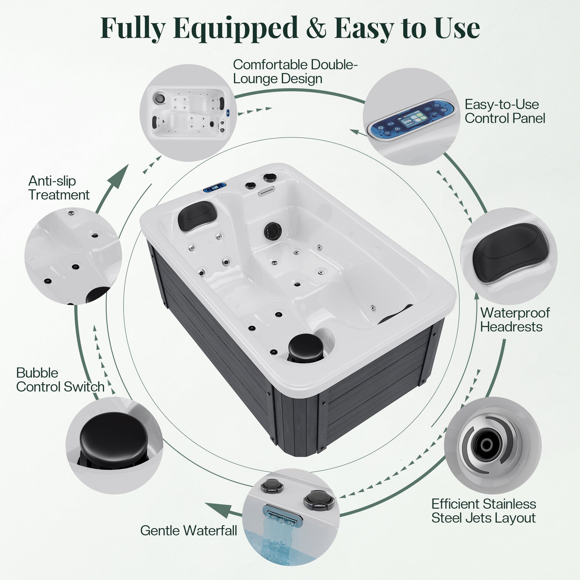 Plug & Play Outdoor Hot Tub Amerlife 2-Person 