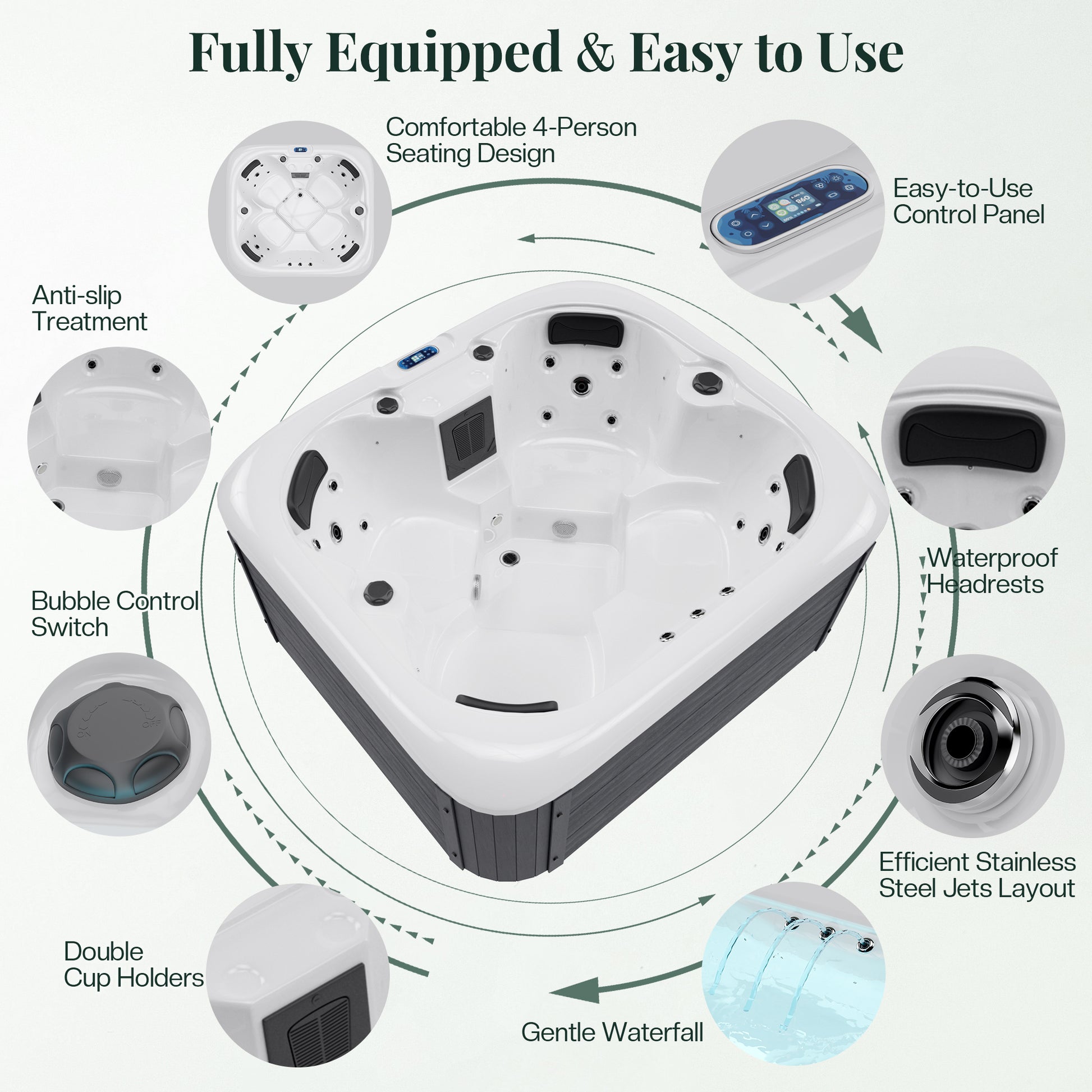 Plug & Play Outdoor Hot Tub Amerlife 4-Person 