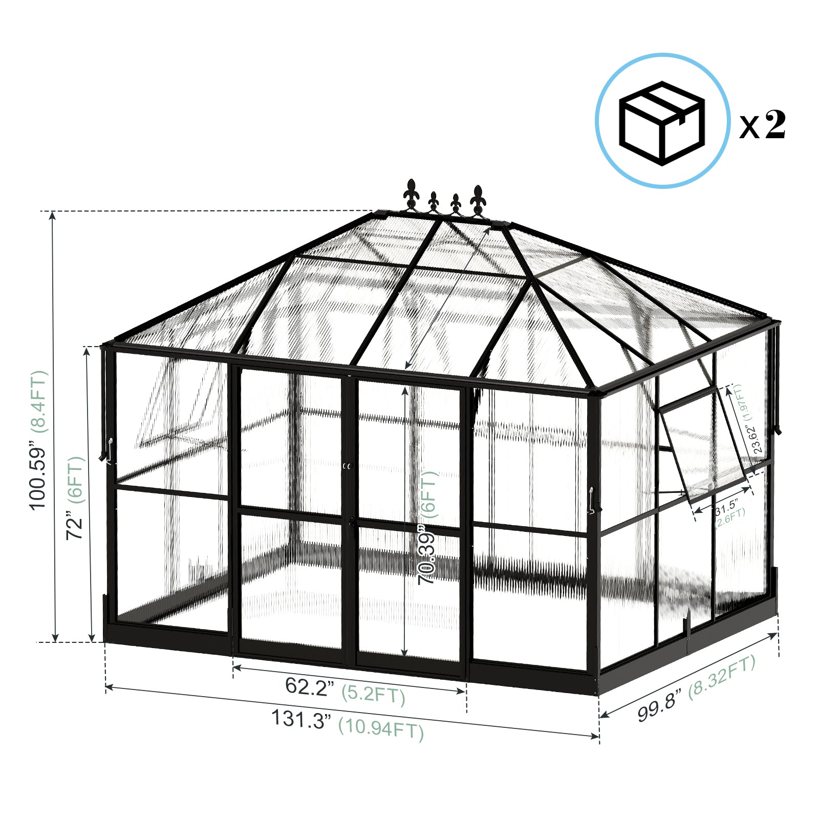 10.9*8.3FT Non-Transparent