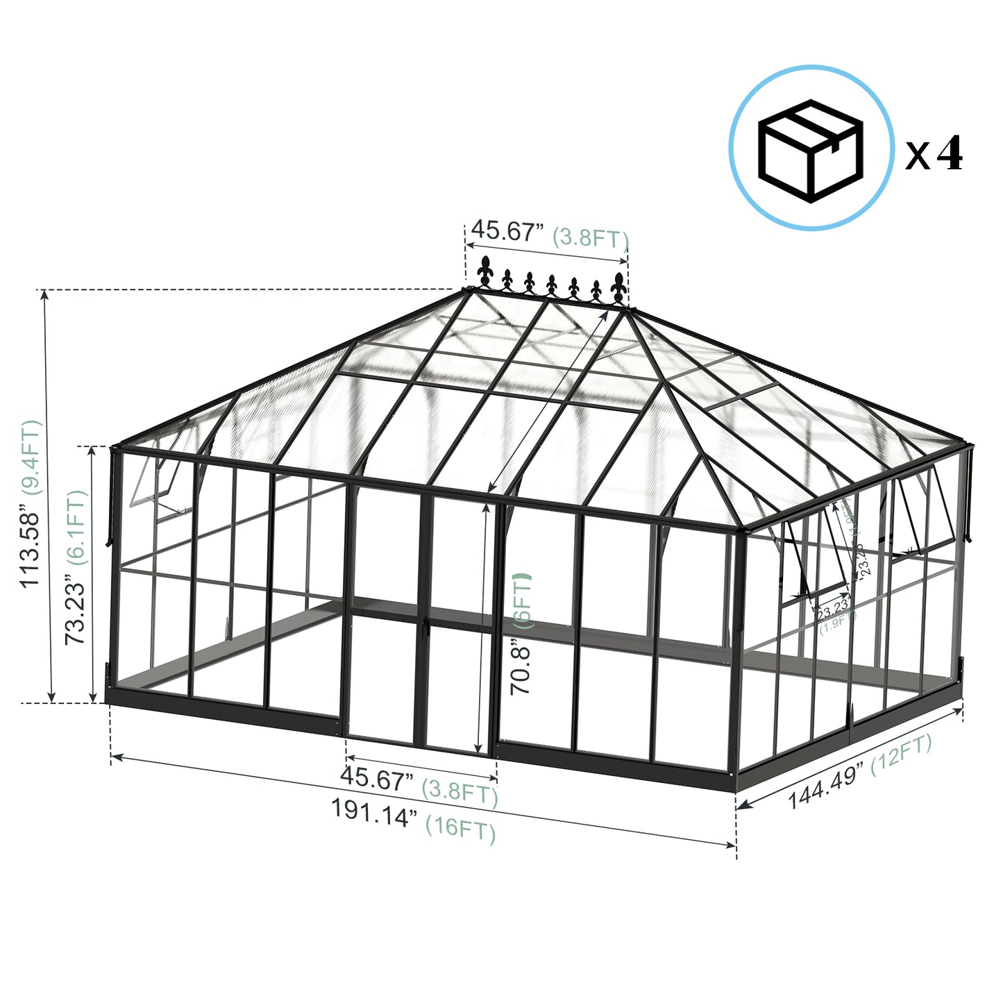 16*12FT Transparent