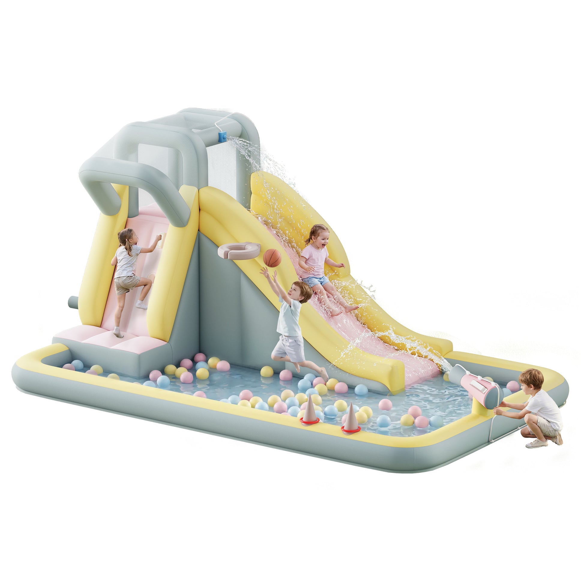 Flume Inflatable Bounce House Amerlife 154x106x75 Inch-Oxford Fabric