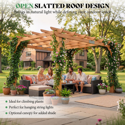 Cedrix Solid Cedar Wood Pergola-10X12