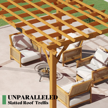 Cedrix Solid Cedar Wood Pergola-10X12